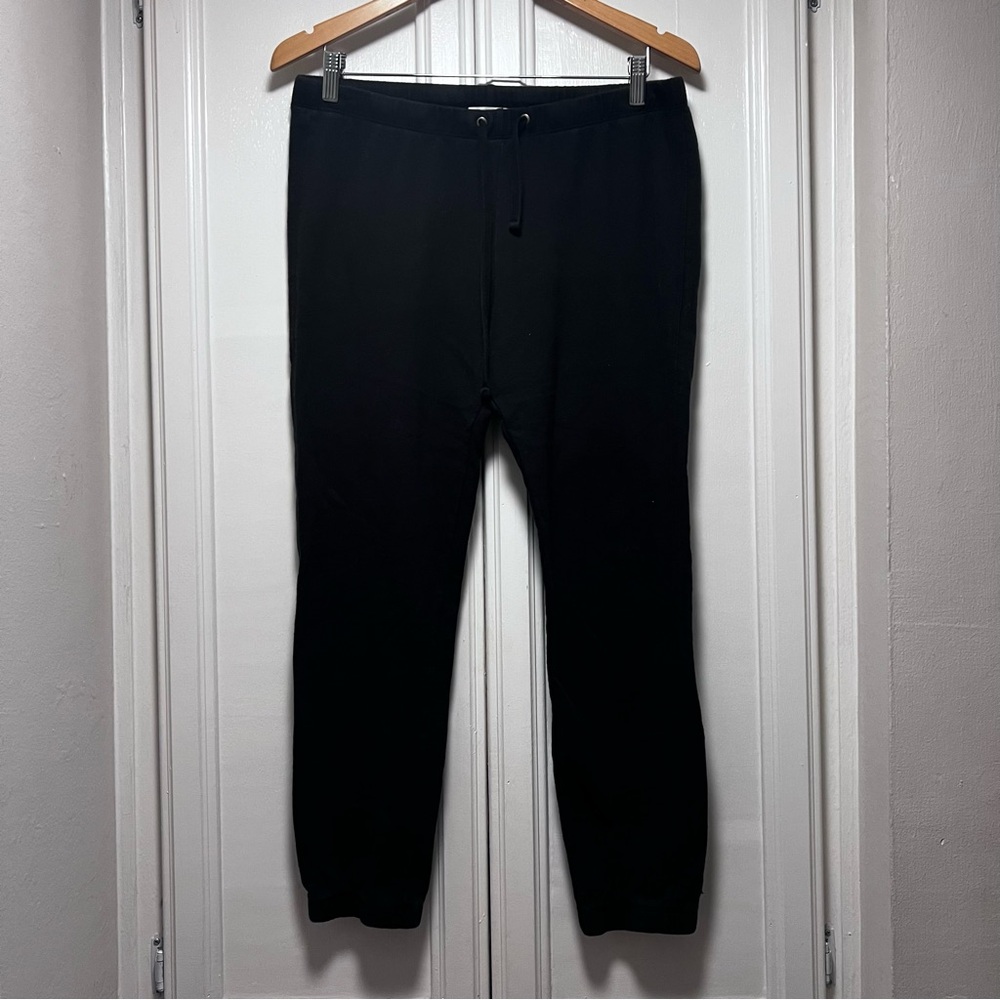 James Perse Pull On 100% Cotton Sweatpant Joggers Black Minimalist Size 2 Medium